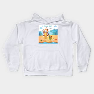 Minimal Beach Design Kids Hoodie